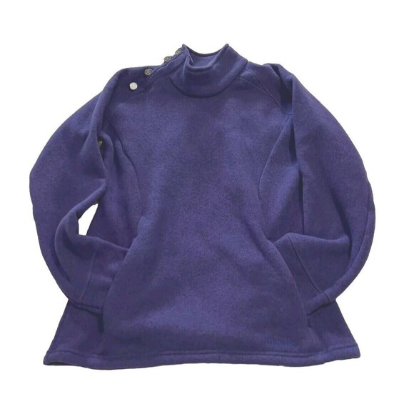 Cabelas Womens Fleece Pullover Sweatshirt Purple Size: L Hip Length Mock Neck - Picture 3 of 12